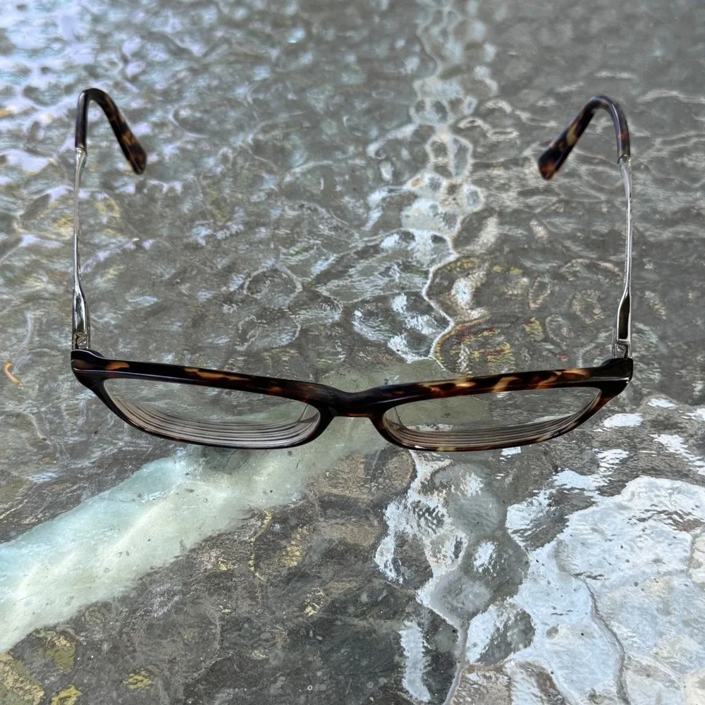 Furla Zizi VU4950KN Tortoise Shell Eyeglasses Frames Yellow Accent Chic Boho